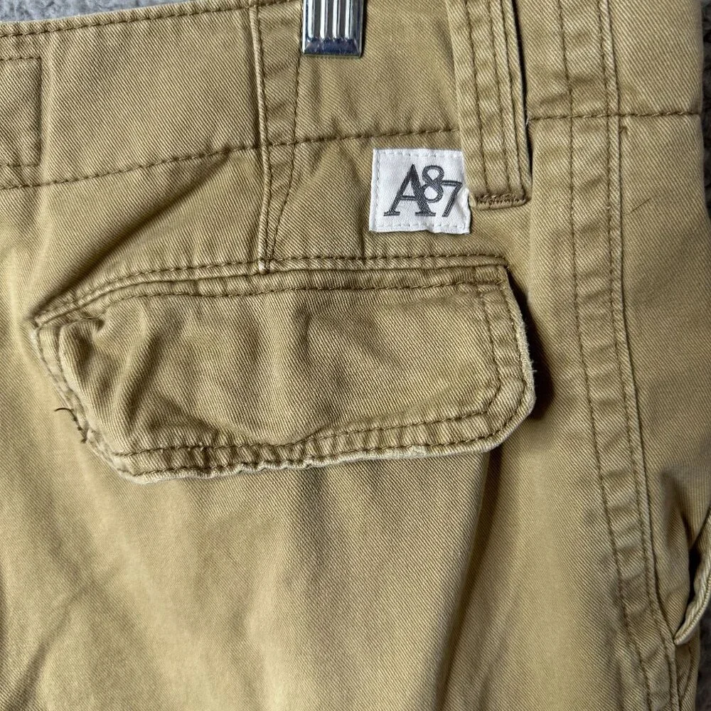 Aeropostale Mens Cargo Shorts Size 32 Khaki‎ Tan Multi Pocket Cotton Gorpcore